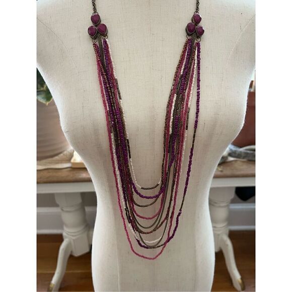 Beautiful beaded multi strand necklace - Picture 1 of 6